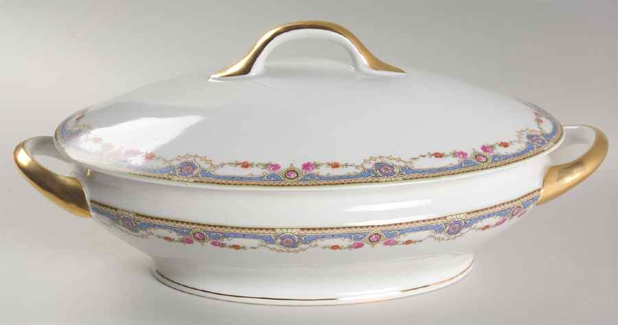 7143 Oval Covered Vegetable by Crown China (Czech)-1
