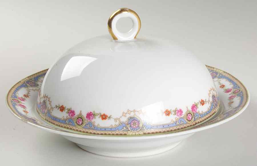 7143 Round Covered Butter by Crown China (Czech)-1