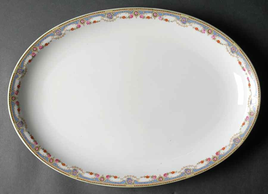 7143 15" Oval Serving Platter by Crown China (Czech)-1