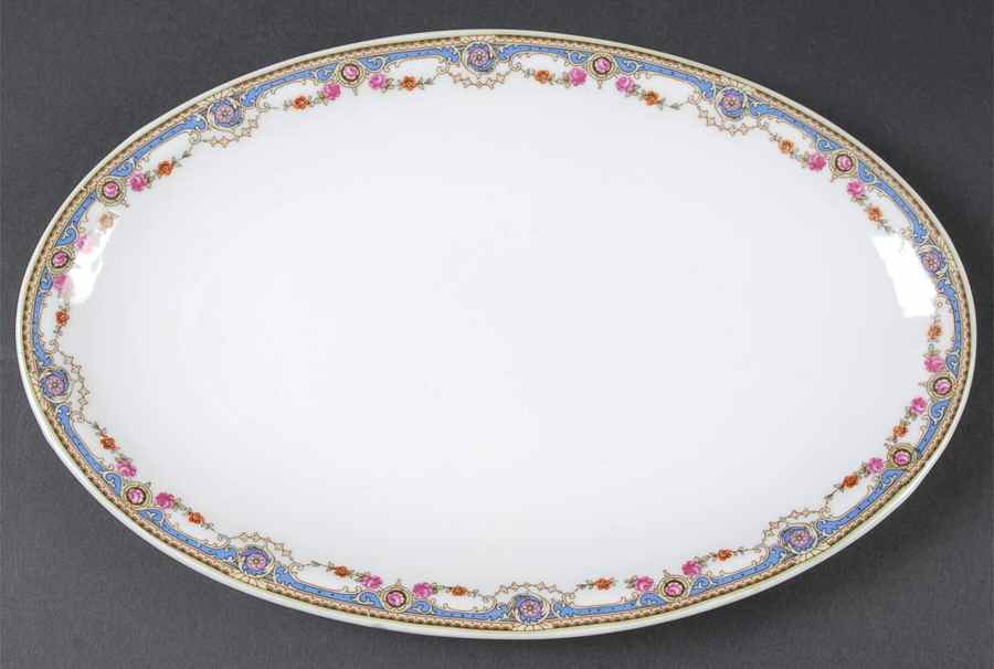 7143 12" Oval Serving Platter by Crown China (Czech)-1