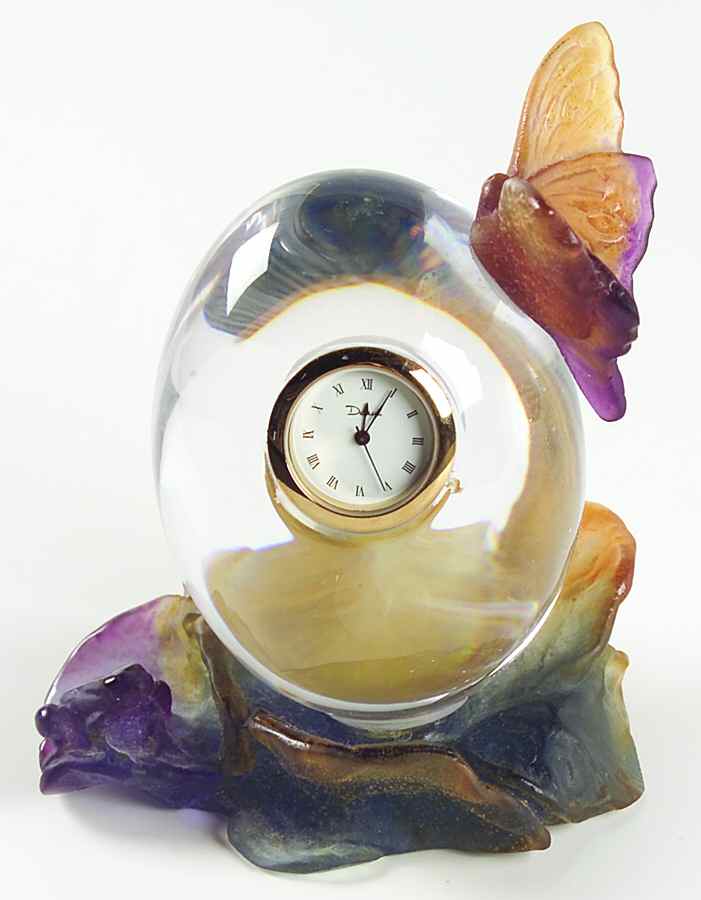 Butterfly Small Clock by Daum-1