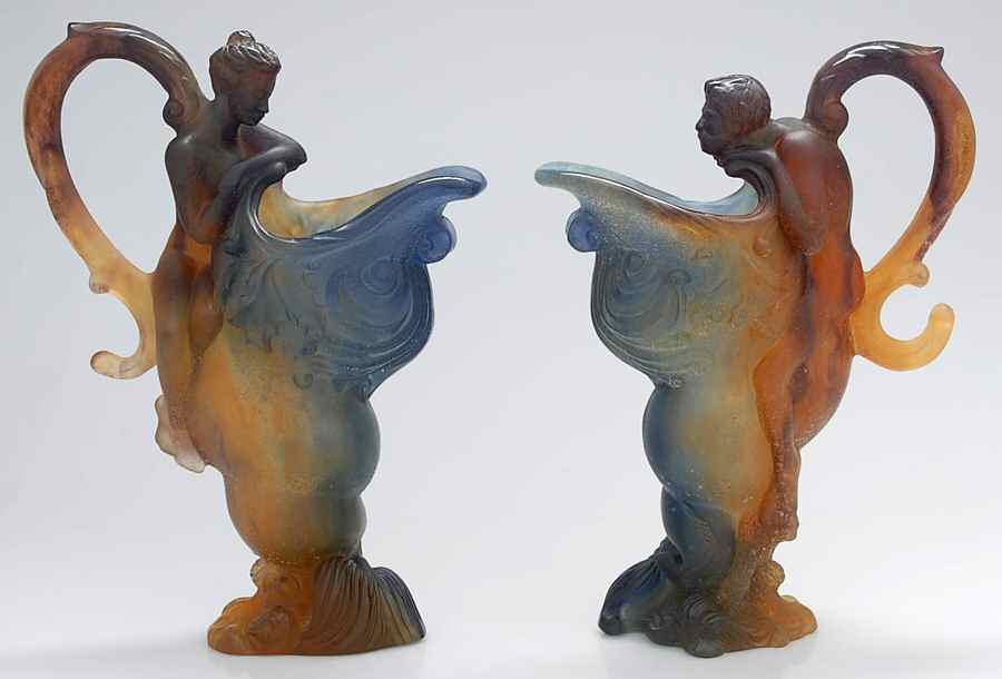 Mythology Woman & Man Pitcher Pair by Daum-1