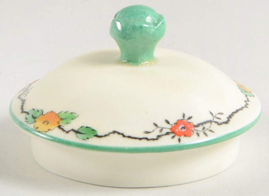 Hollyhock Lid for Sugar Bowl by Crown Staffordshire-1