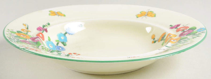 Hollyhock Round Butter No Lid by Crown Staffordshire-1