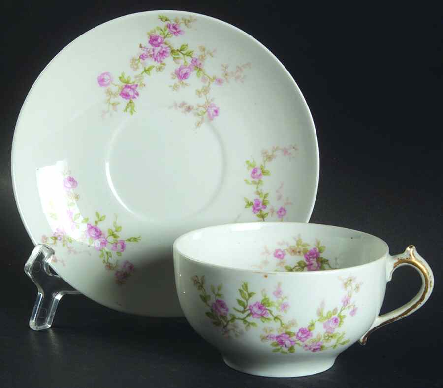 CHF355 Flat Cup & Saucer Set by Charles Field Haviland-1