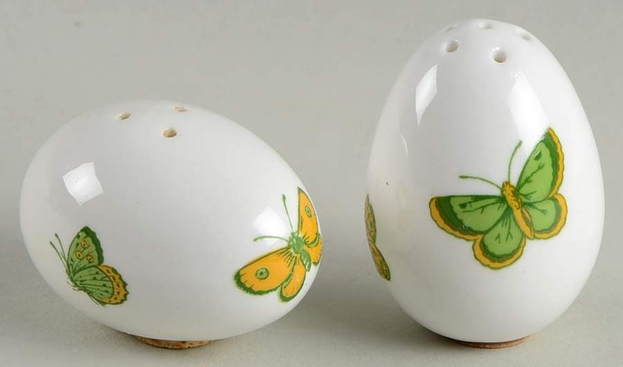 Butterfly Individual Salt & Pepper Set by Crown Staffordshire-1