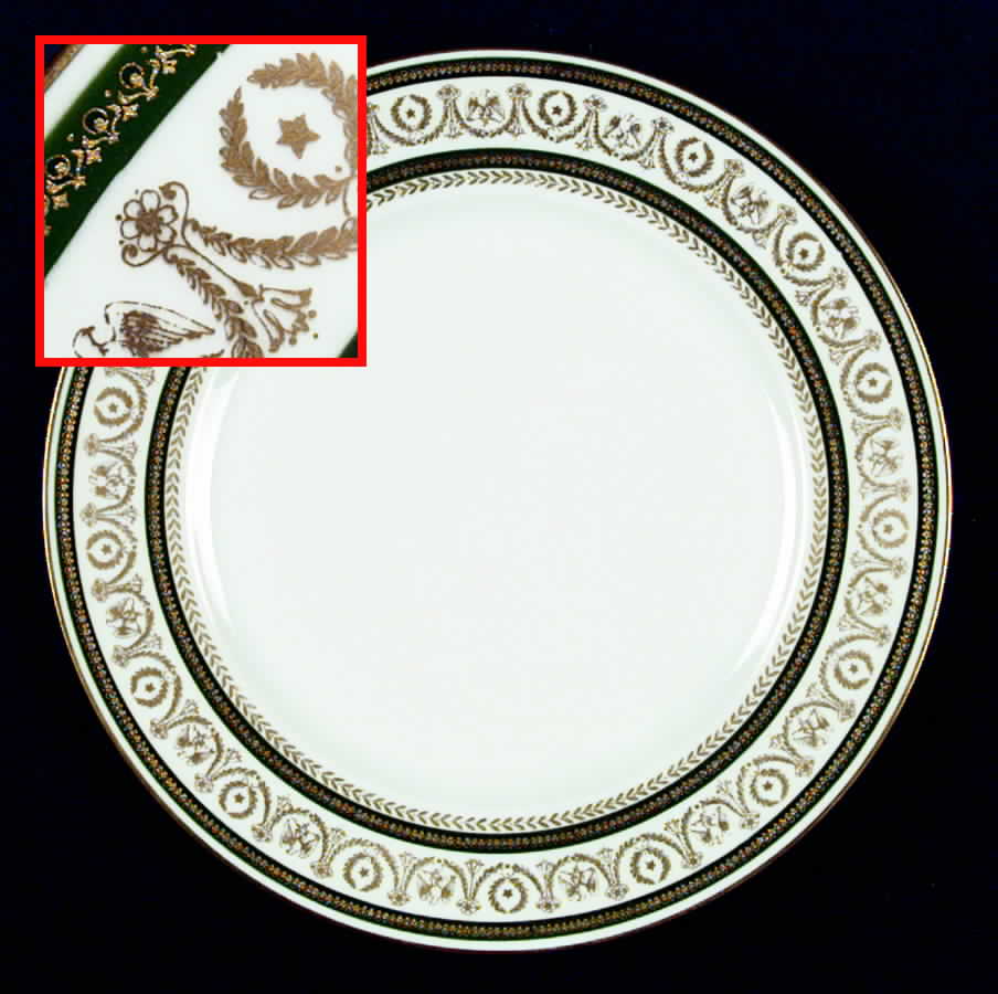 Napoleon Green Dinner Plate by Charles Field Haviland-1