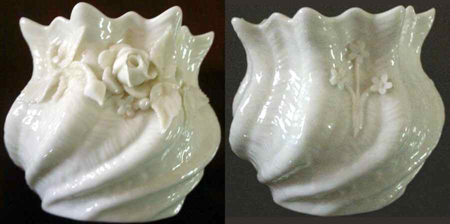 Flower Pot 2" Applied Floral Flower Pot by Belleek Pottery (Ireland)-1
