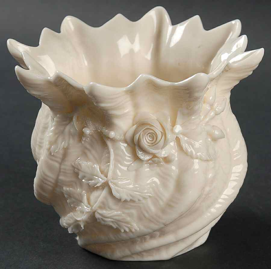 Flower Pot 3" Applied Floral Flower Pot by Belleek Pottery (Ireland)-1