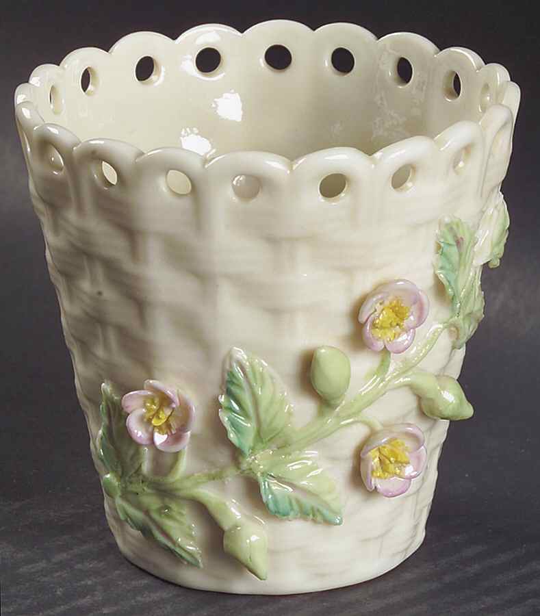 Vases 3'' Pierced Flowered Spill Vase by Belleek Pottery (Ireland)-1