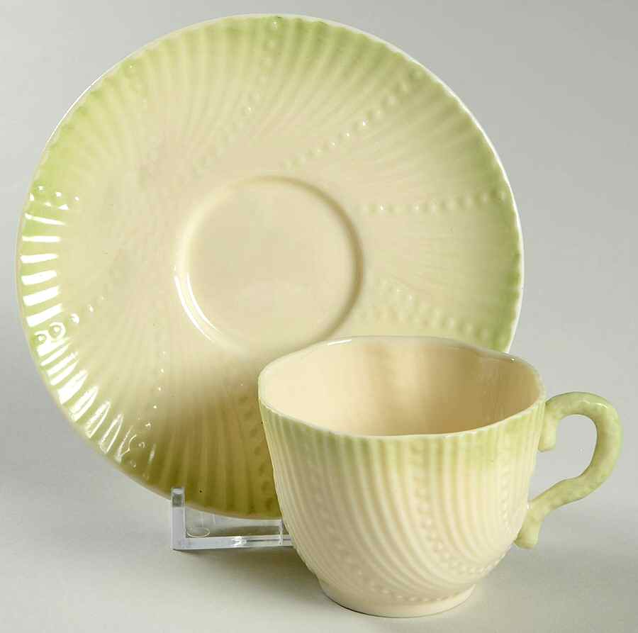 Collectors Society Footed Demitasse Cup & Saucer Set by Belleek Pottery (Ireland)-1