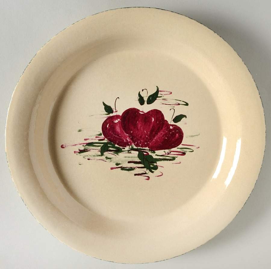 Burgandy Apple Dinner Plate by Casey Pottery-1