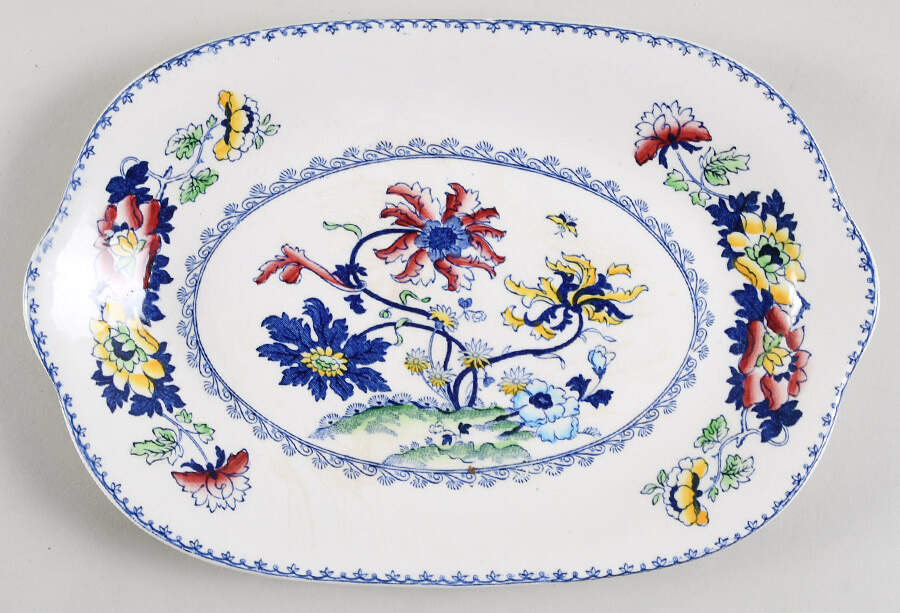 Balmoral Blue Multicolor 10" Sandwich Tray by Crown Staffordshire-1