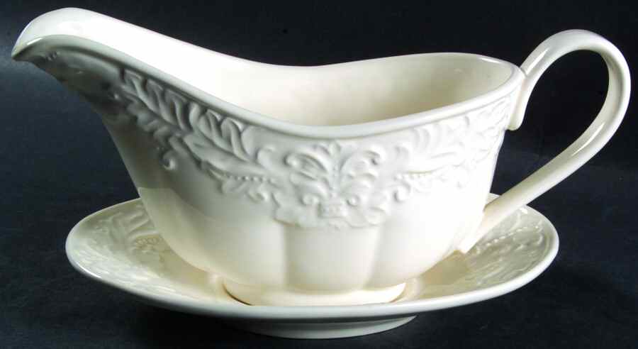 Country Chateau (All White) Gravy Boat & Underplate by Charter Club-1