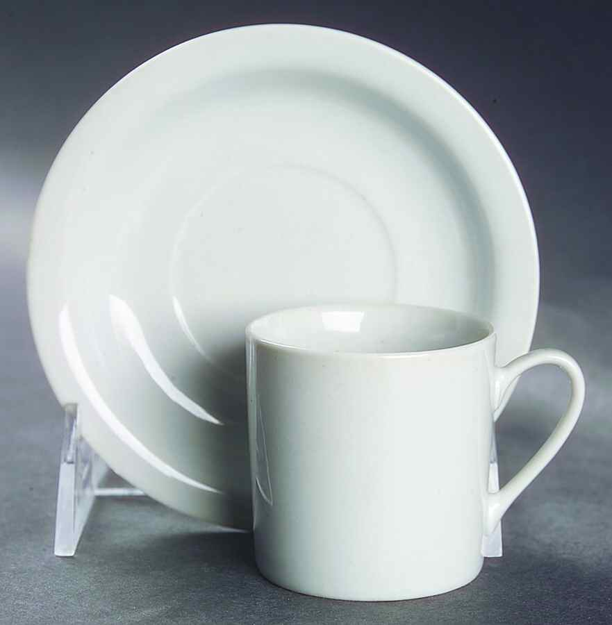 Rio White Flat Demitasse Cup & Saucer Set by BIA Cordon Bleu-1