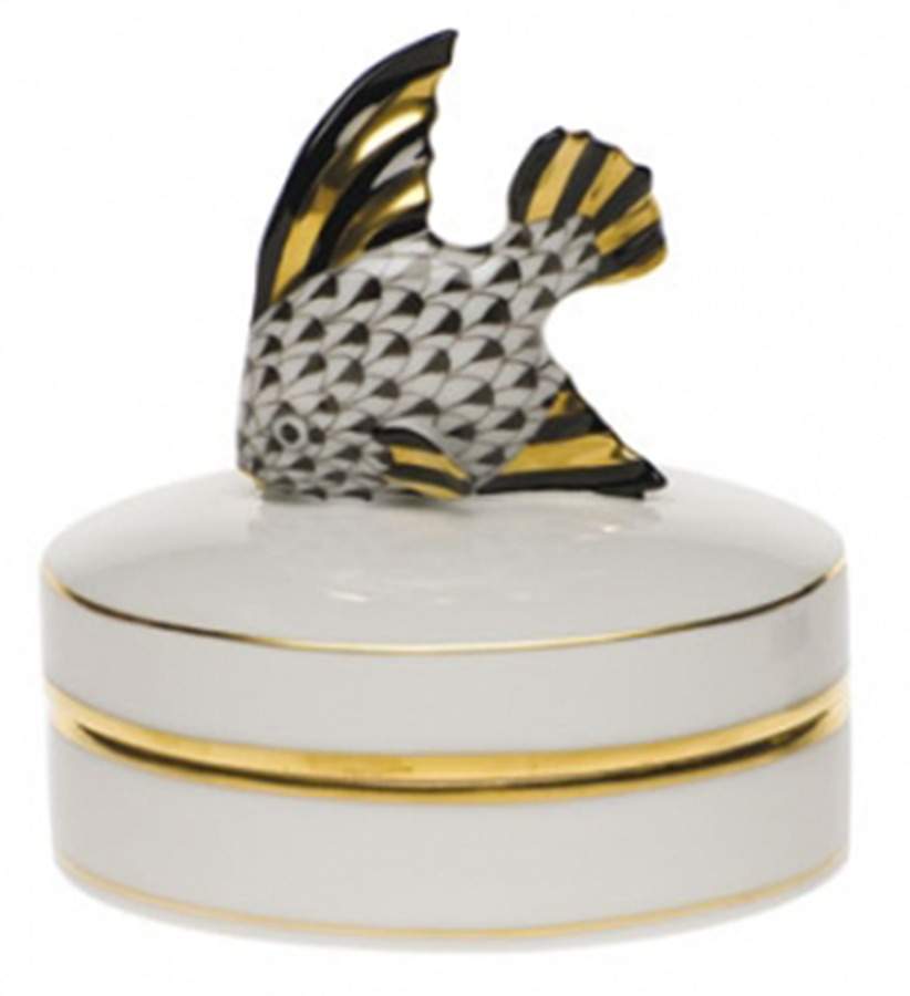 Boxes Angel Fish Box-Black - No Box by Herend-1