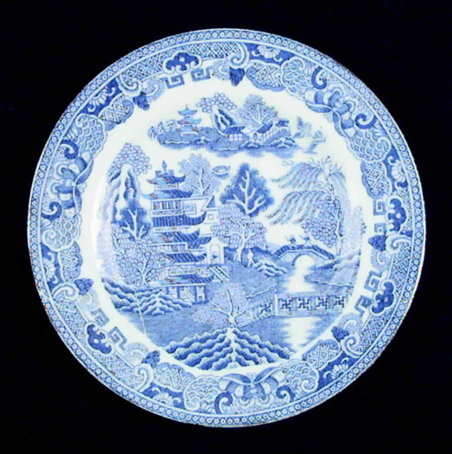 Blue Willow Bread & Butter Plate by Crown Staffordshire-1