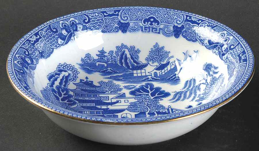 Blue Willow Coupe Cereal Bowl by Crown Staffordshire-1
