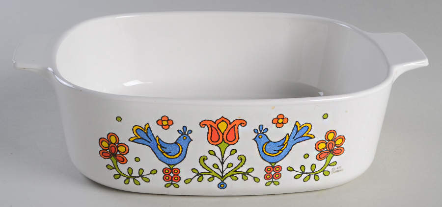Country Festival 2 Quart Square Casserole No Lid by Corning Corelle-1