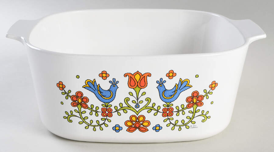 Country Festival 5 Quart Square Casserole No Lid by Corning Corelle-1