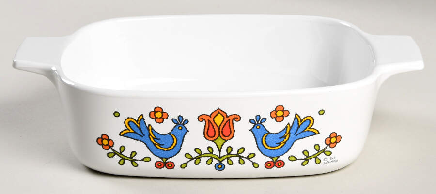 Country Festival 1 Quart Square Casserole No Lid by Corning Corelle-1