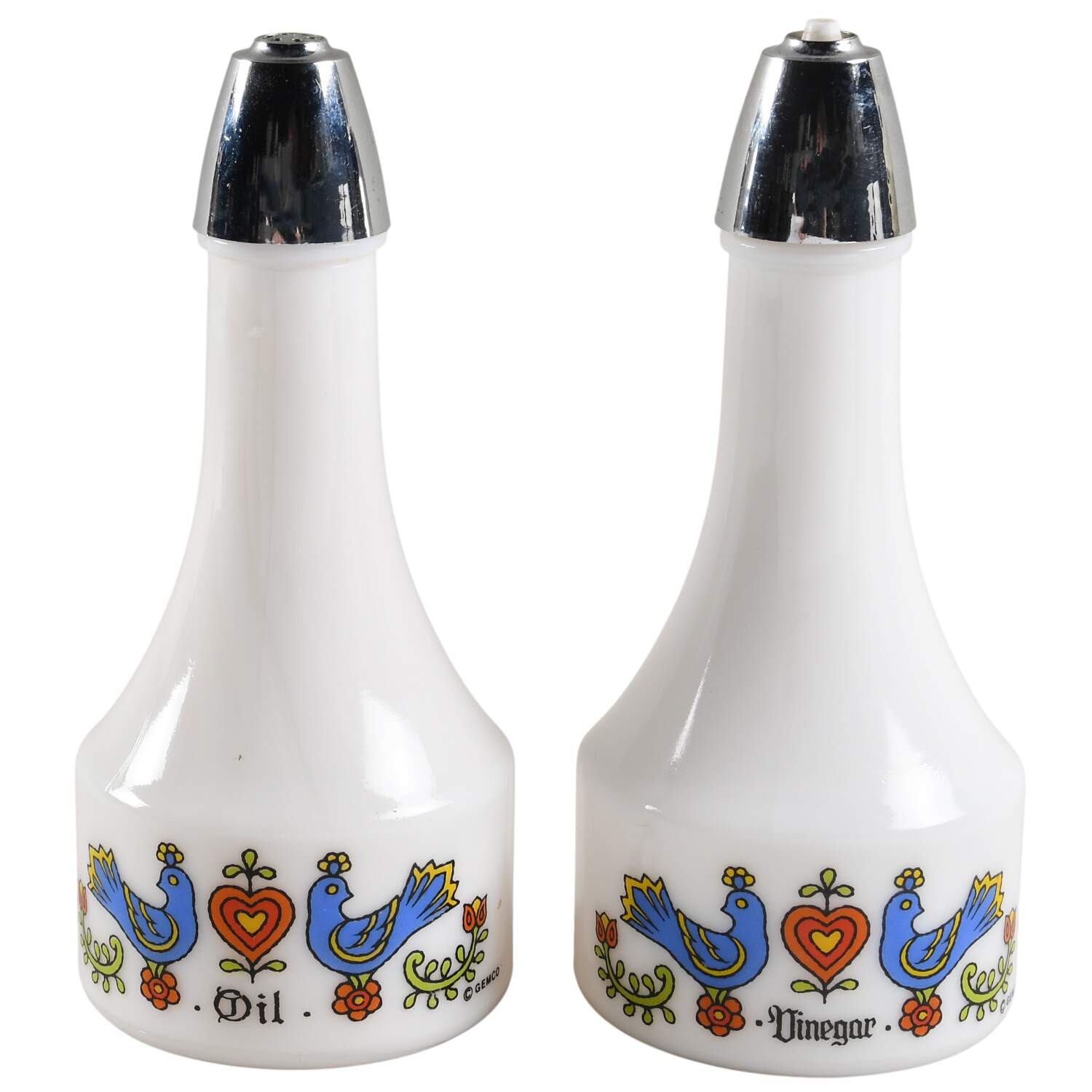 Country Festival Oil and Vinegar Shakers with Plastic Lids by Corning Corelle-1