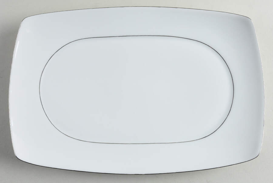 Prelude Platinum (Trim & Verge) 13" Oval Serving Platter by Jean Louis Coquet-1
