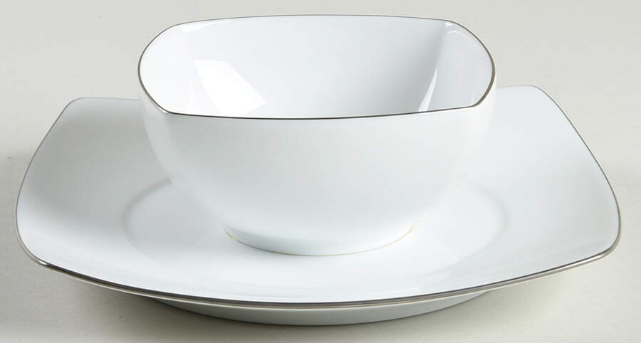 Prelude Platinum (Trim & Verge) Gravy Boat with Attached Underplate by Jean Louis Coquet-1