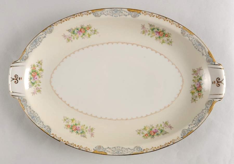 CIJ1 13" Oval Serving Platter by Crown Ivory (Japan)-1
