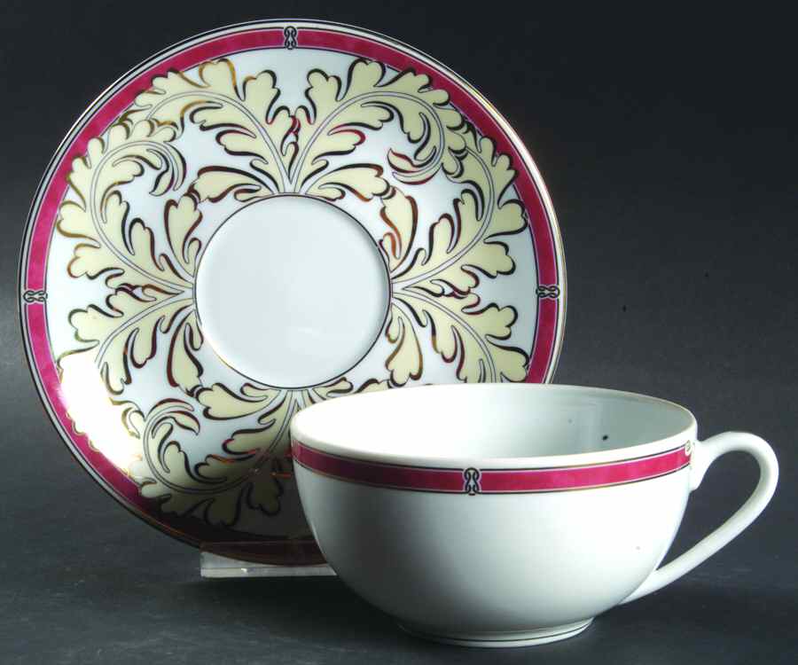 Aida Red Breakfast Cup & Saucer Set by Christofle-1