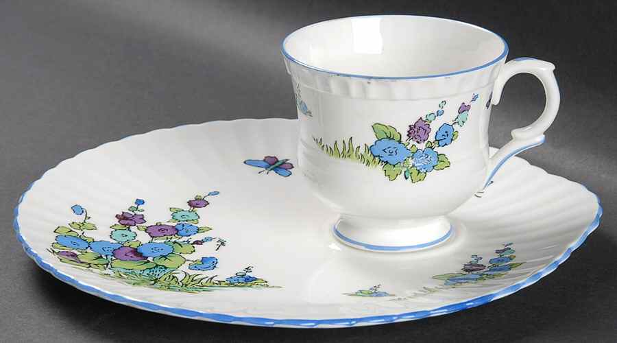Gainsborough Snack Plate & Cup Set by Crown Staffordshire-1
