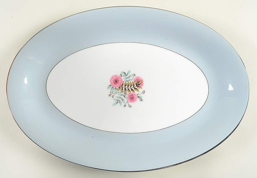 Princess Lehua Gray 14" Oval Serving Platter by Celebrity of Hawaii-1