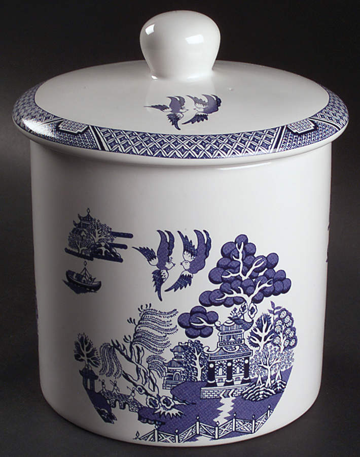 Blue Willow Medium Canister & Lid by Cuthbertson-1