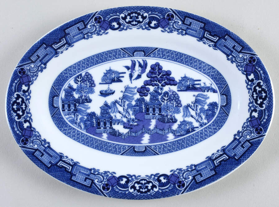 Blue Willow 9" Oval Serving Platter by Cuthbertson-1