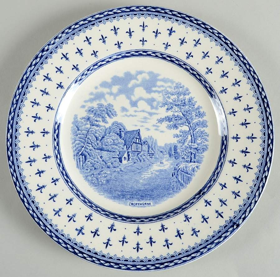 Albion Blue Dinner Plate by Crown Ducal-1