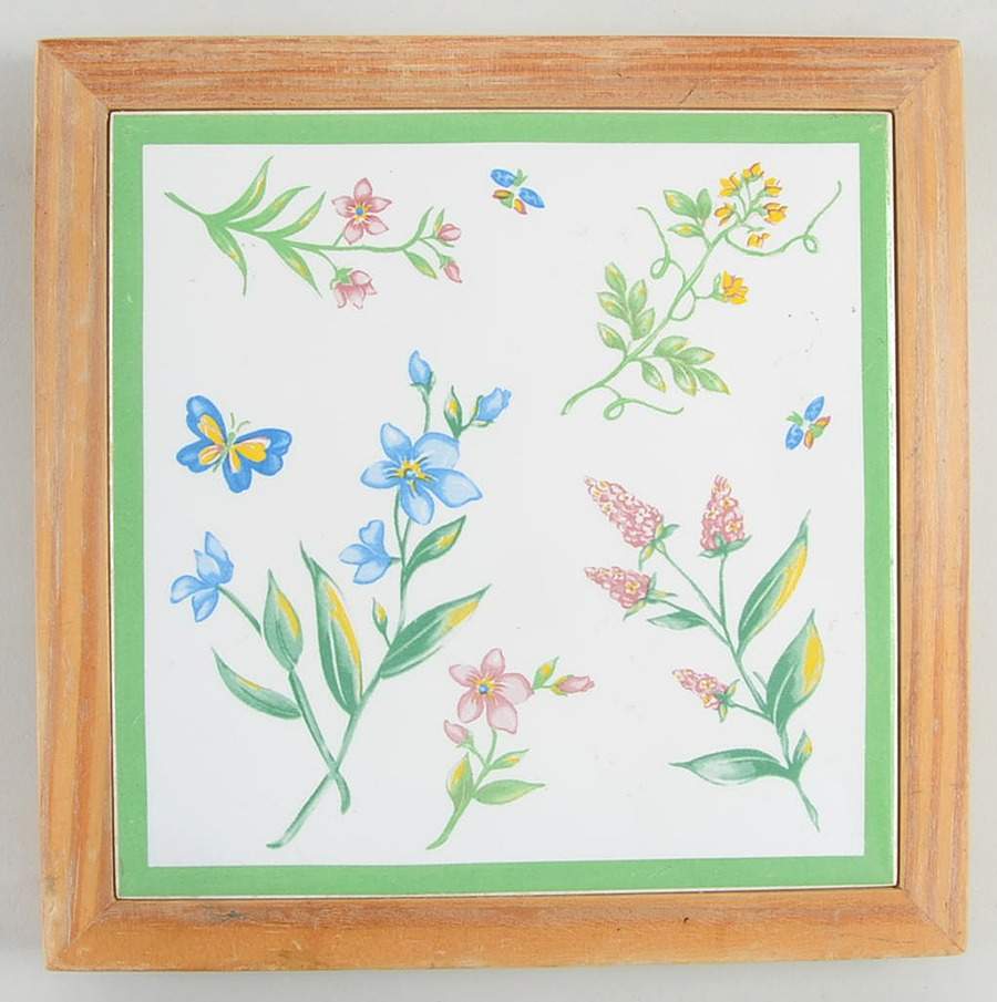 My Garden (Corelle) Wood Frame Trivet by Corning Corelle-1