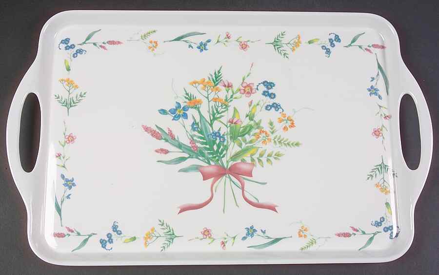 My Garden (Corelle) 18" Rectangular Handled Serving Melamine Tray by Corning Corelle-1