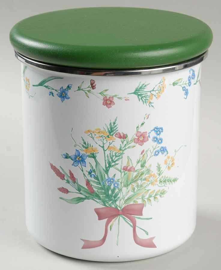 My Garden (Corelle) Small Metal Canister & Wood Lid by Corning Corelle-1
