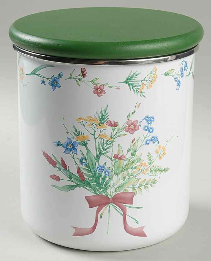 My Garden (Corelle) Medium Metal Canister & Wood Lid by Corning Corelle-1