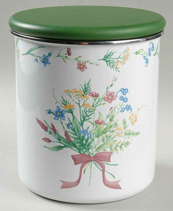 My Garden (Corelle) Large Metal Canister & Wood Lid by Corning Corelle-1