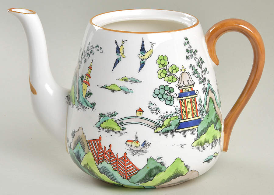 Ye Olde Willow Small Teapot No Lid by Crown Staffordshire-1