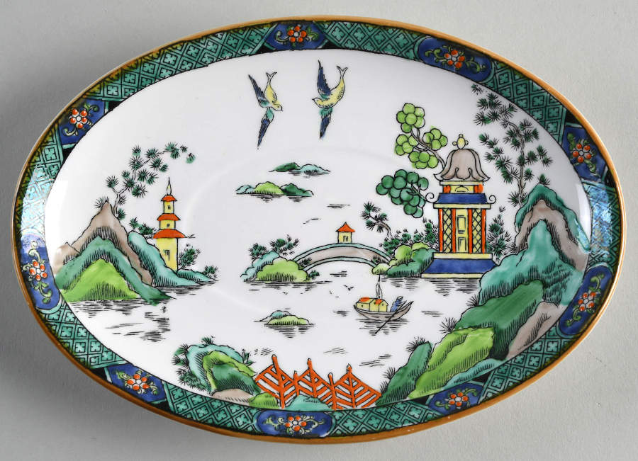 Ye Olde Willow Underplate for Gravy Boat by Crown Staffordshire-1