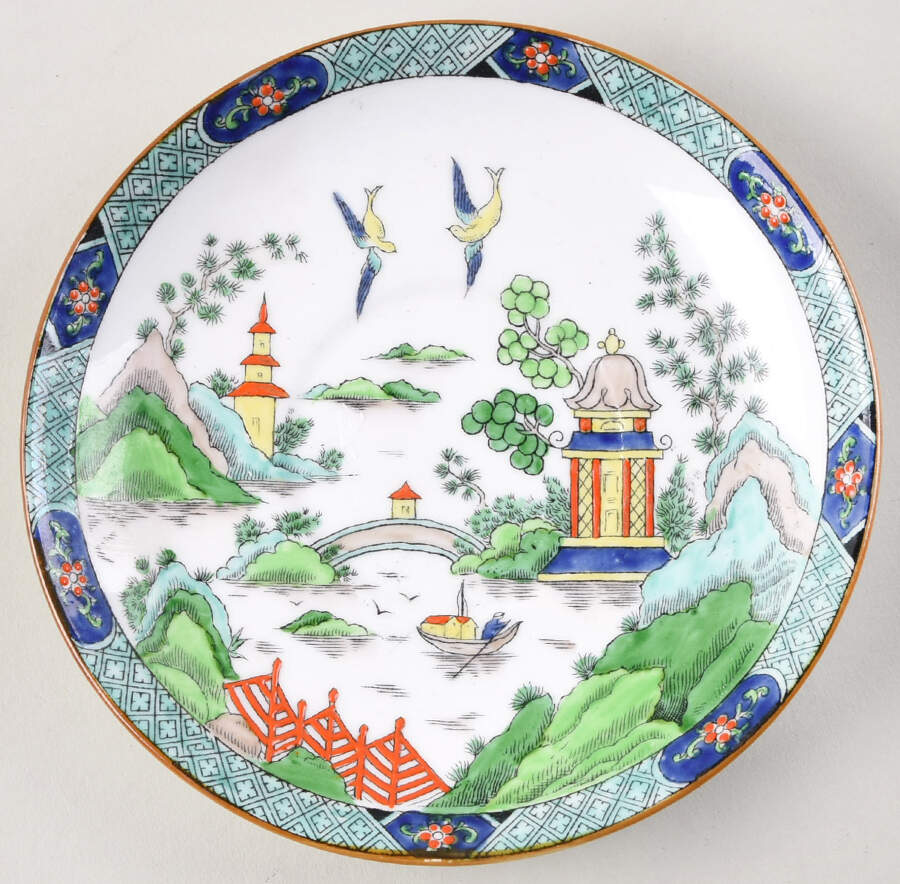 Ye Olde Willow Saucer for Oversized Cup by Crown Staffordshire-1
