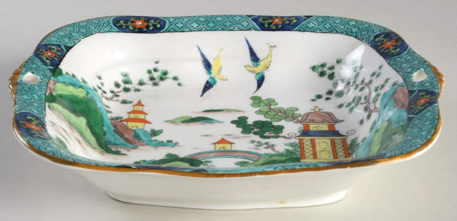 Ye Olde Willow 8" Square Vegetable Bowl by Crown Staffordshire-1