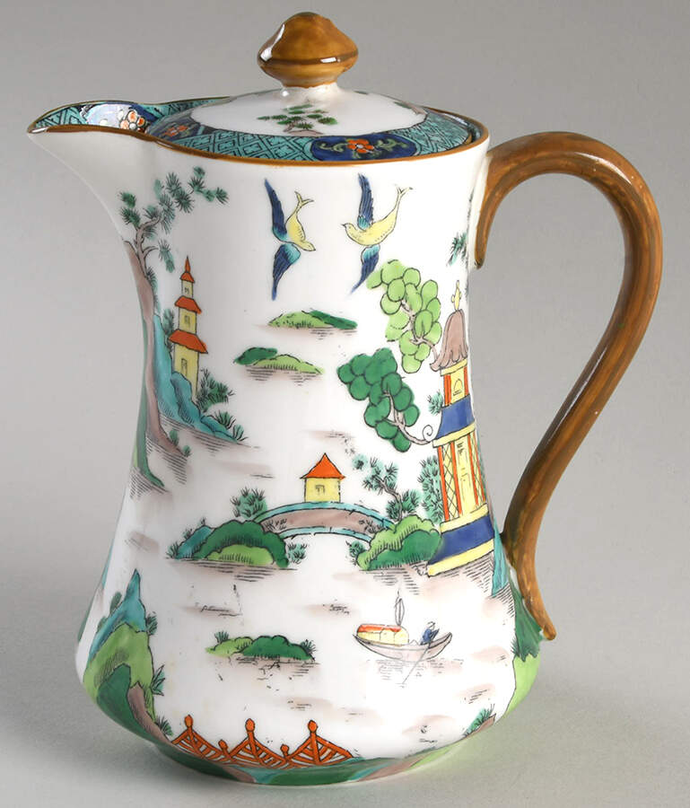 Ye Olde Willow Hot Water Jug & Lid by Crown Staffordshire-1