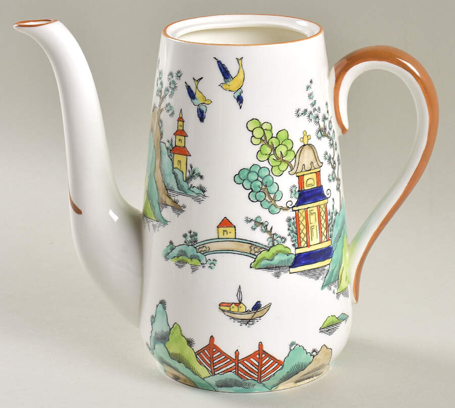 Ye Olde Willow Small Coffee Pot No Lid by Crown Staffordshire-1