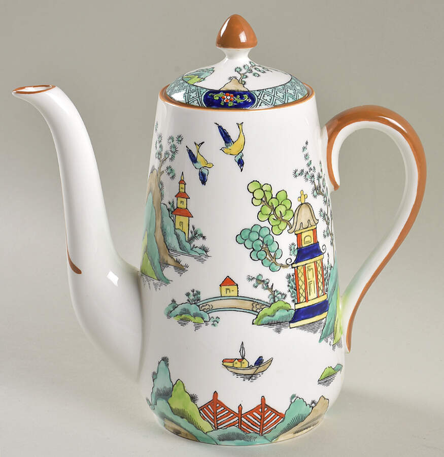 Ye Olde Willow Small Coffee Pot & Lid by Crown Staffordshire-1