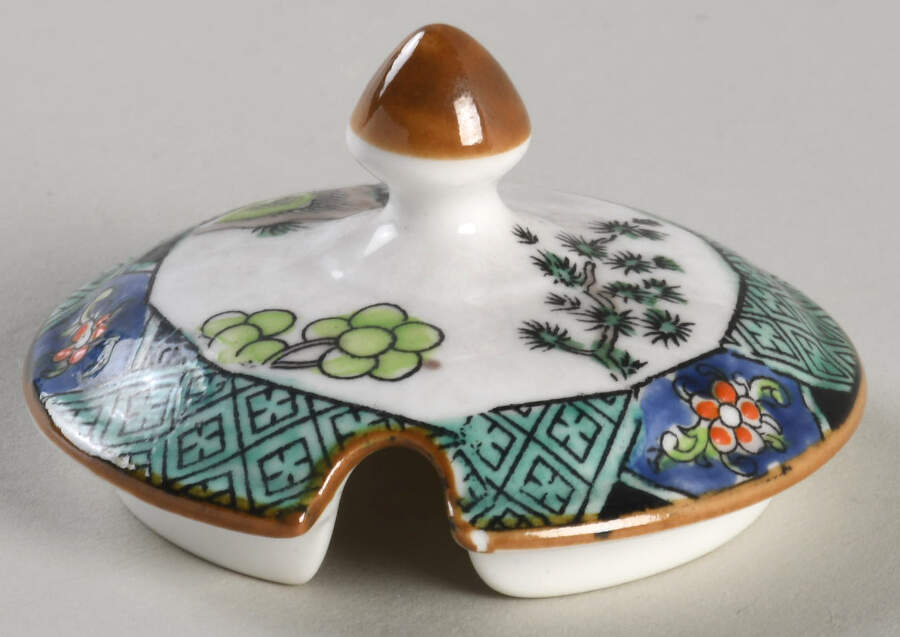 Ye Olde Willow Lid for Mustard Jar by Crown Staffordshire-1