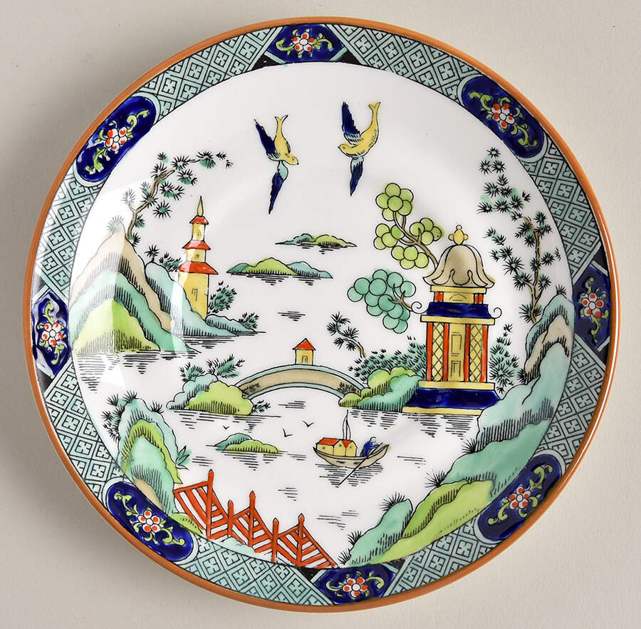 Ye Olde Willow Saucer for Footed Cup by Crown Staffordshire-1