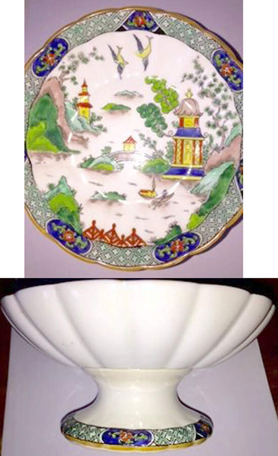 Ye Olde Willow Round Compote (Height X Width) by Crown Staffordshire-1